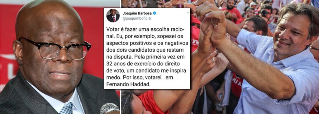 Joaquim Barbosa abre voto em Haddad  - Gente de Opinião