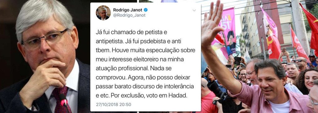 Janot, que comandou a Lava Jato, declara voto em Fernando Haddad - Gente de Opinião