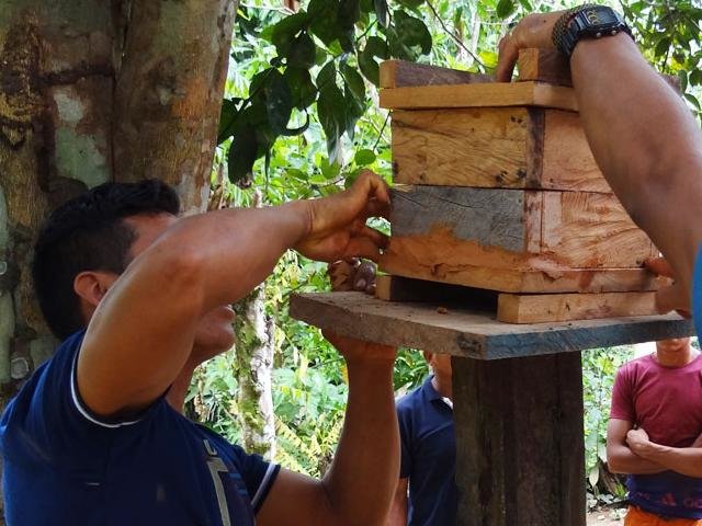 Comunitários aprenderam confecção de caixas de abelhas nativas (Foto: Carlos Gonçalves) - Gente de Opinião
