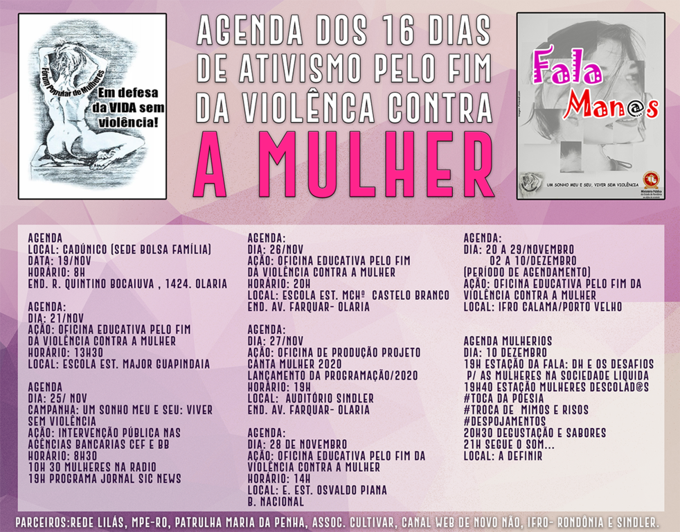 Fórum realiza campanha “16 Dias de Ativismo pelo Fim da Violência contra à Mulher” - Gente de Opinião