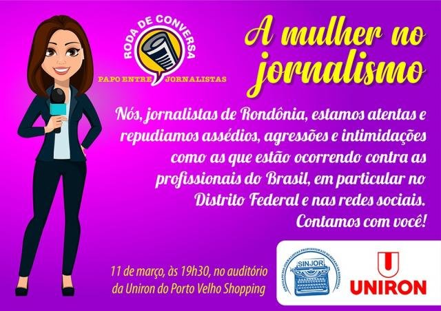 Sinjor promove, nesta quarta, 11,  Roda de Conversa “A Mulher no Jornalismo” - Gente de Opinião