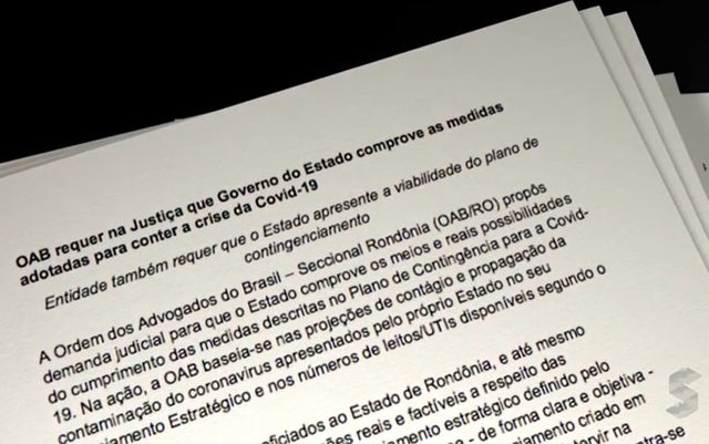  OAB/RO questiona o estado sobre cumprimento do plano de contingência para a Covid-19 - Gente de Opinião
