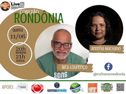 O músico Bira Lourenço e a documentarista Andréia Machado no Conexão Rondônia de hoje (11/06), quinta-feira.