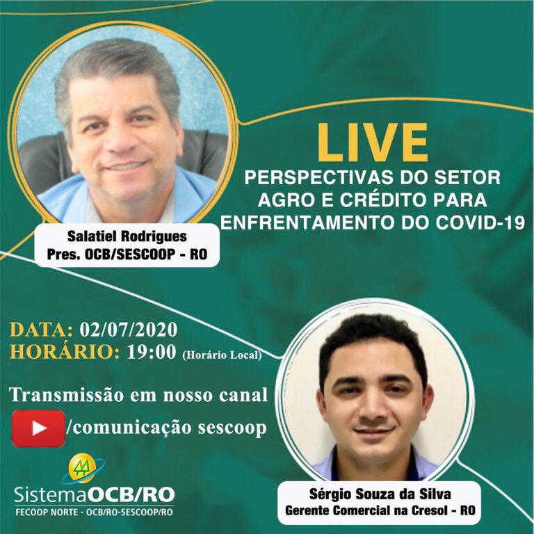 OCB/SESCOOP – RO realizará mais uma live para debater o cooperativismo AGRO e de crédito durante a pandemia - Gente de Opinião