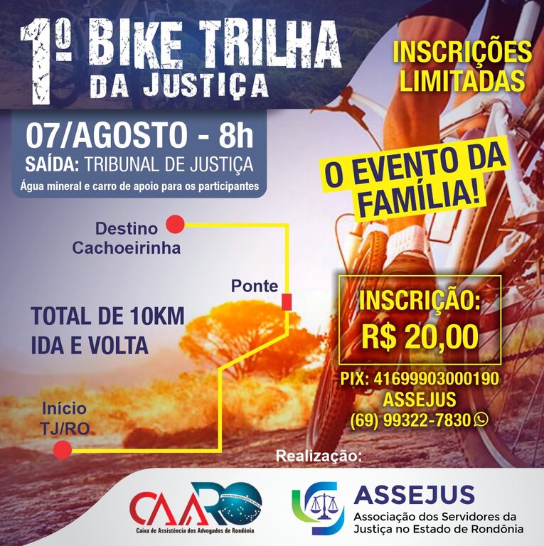 Vem aí o 1º Bike Trilha da Justiça de Rondônia  - Gente de Opinião
