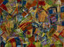 Manisfestação Multicolorida, acrílica sobre tela (Viriato Moura)