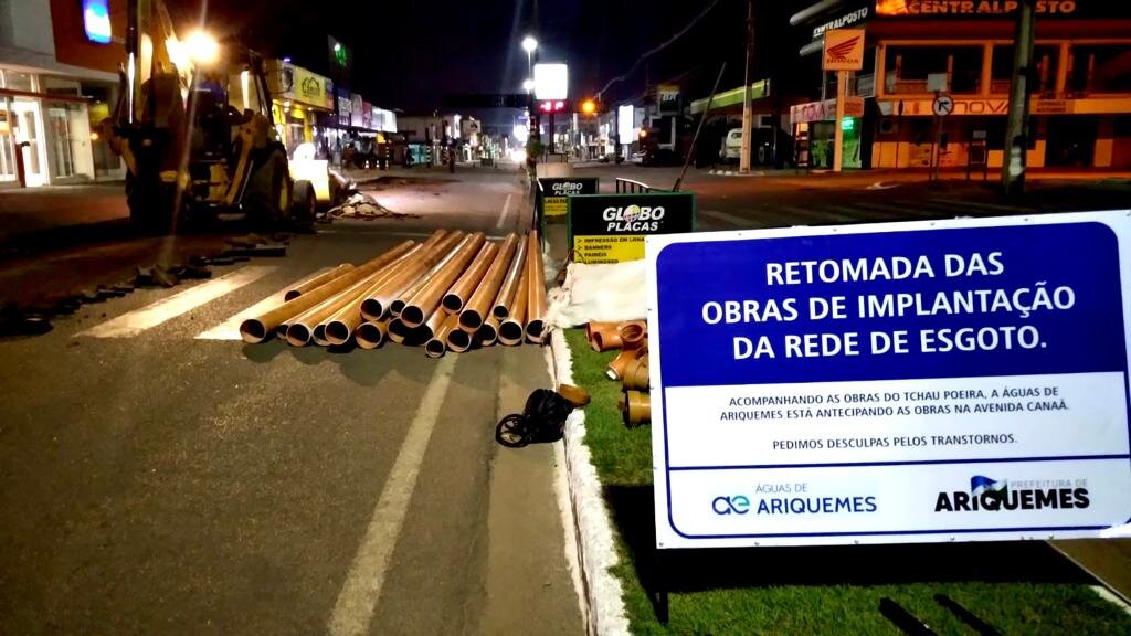 Ariquemes: avenida Canaã recebe obras de esgotamento sanitário - Gente de Opinião