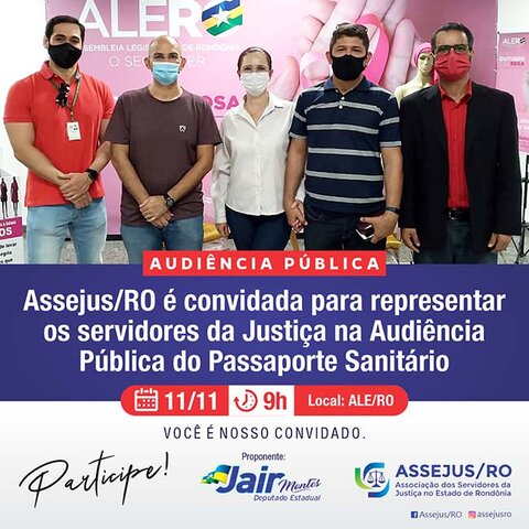 Assejus/RO vai representar a categoria na Audiência Pública do Passaporte Sanitário - Gente de Opinião
