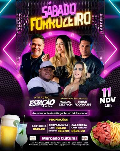  Quatro atrações na 'Feijoada com Samba e Pagode' e a noite show da Estação do Forró no Mercado Cultural - Gente de Opinião