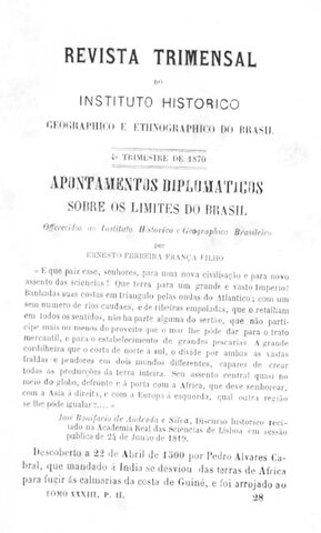 Apontamentos Diplomáticos Sobre... (Ernesto Ferreira França Filho), 1870 - Gente de Opinião