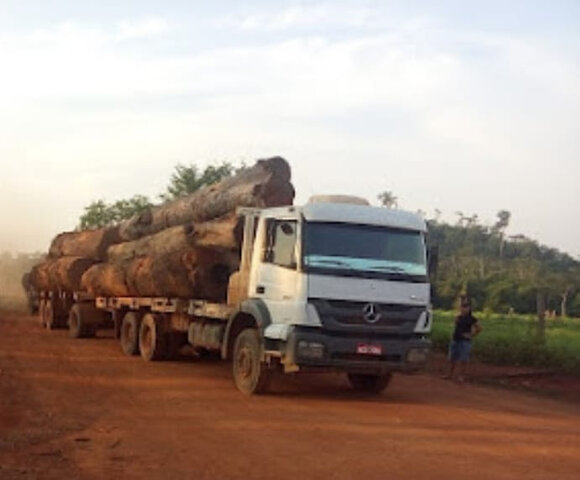 Caminhão de madeira foi flagrado na TI Zoró, no Mato Grosso. Foto: Arquivo Pessoal - Gente de Opinião