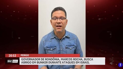 Governador de Rondônia busca abrigo em bunker durante ataques em Israel