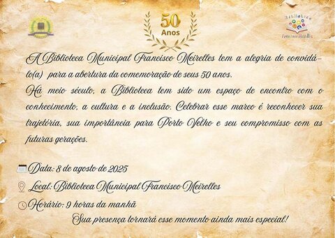 Jubileu de Ouro: Biblioteca Municipal comemora 50 anos de história em Porto Velho