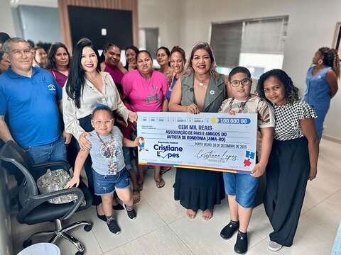 Deputada Cristiane Lopes destina R$ 100 mil à AMA-RO e reforça apoio às famílias atípicas
