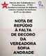 Nota de Repudio à falta de decoro da vereadora Sofia Andrade