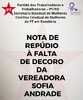Nota de Repudio à falta de decoro da vereadora Sofia Andrade