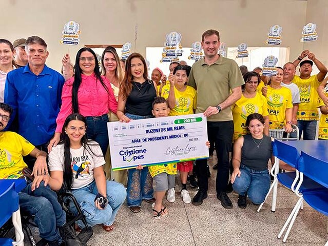 Deputada Federal Cristiane Lopes destina R$ 200 mil para fortalecer atendimento da APAE em Presidente Médici - Gente de Opinião