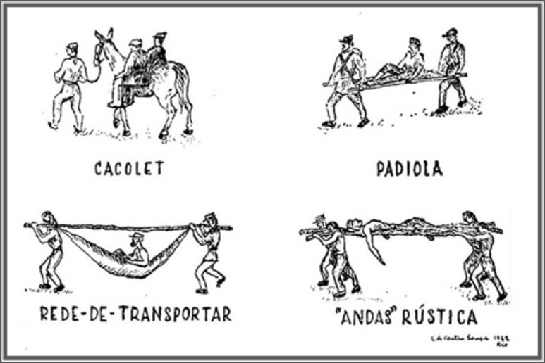 Cacolet, padiola, rede e andas