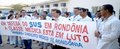 Médicos protestam em frente ao Hospital de Base