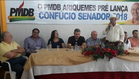 PMDB de Ariquemes lança o nome do governador Confucio Moura ao Senado Federal - Por Mara Paraguassu