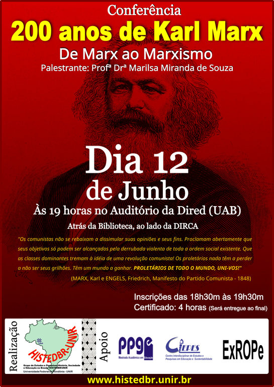 UNIR DEBATERÁ 200 ANOS DE KARL MARX - Gente de Opinião