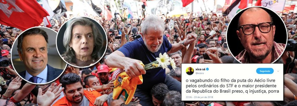 Xico Sá protesta contra injustiça escancarada: Lula preso, Aécio solto - Gente de Opinião