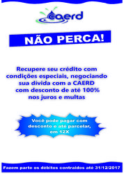 CAERD realiza campanha para recuperação de crédito junto aos seus consumidores - Gente de Opinião