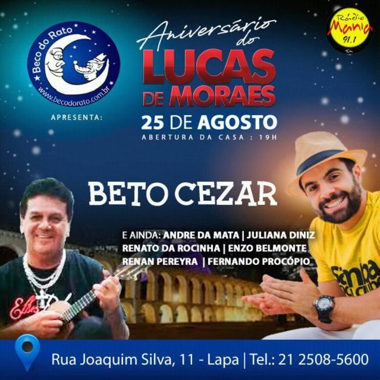 Beto Cezar canta no Beco do Rato a convidado de Lucas de Moraes - Por Zekatraca - Gente de Opinião