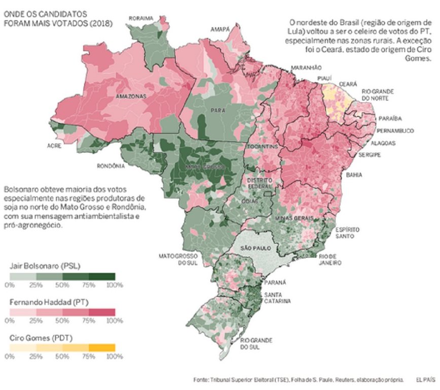 As mudanças do mapa brasileiro do voto em 16 anos - Gente de Opinião