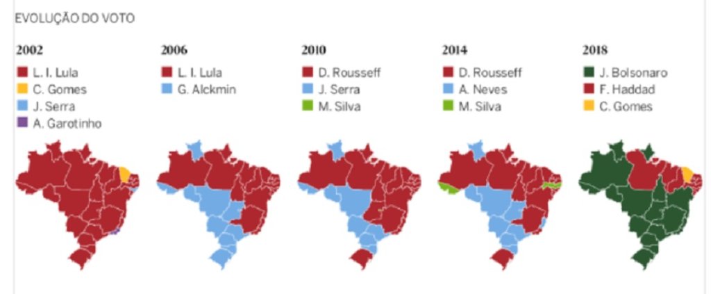 As mudanças do mapa brasileiro do voto em 16 anos - Gente de Opinião