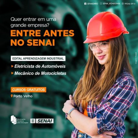 Senai oferece cursos gratuitos de  aprendizagem industrial na Capital - Gente de Opinião