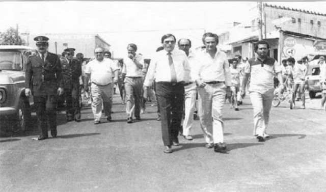 Governador Ângelo Angelim e Tomás Correia caminham; atrás, Jerônimo Santana e Orestes Muniz - Gente de Opinião
