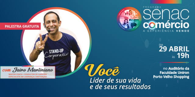 Inscrições abertas para palestra gratuita sobre liderança com o Coach Internacional Jairo Martiniano - Gente de Opinião