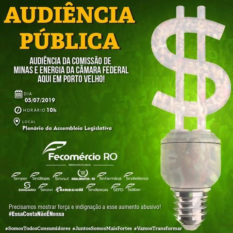 Fecomércio/RO convida para participação em Audiência Pública sobre energia - Gente de Opinião