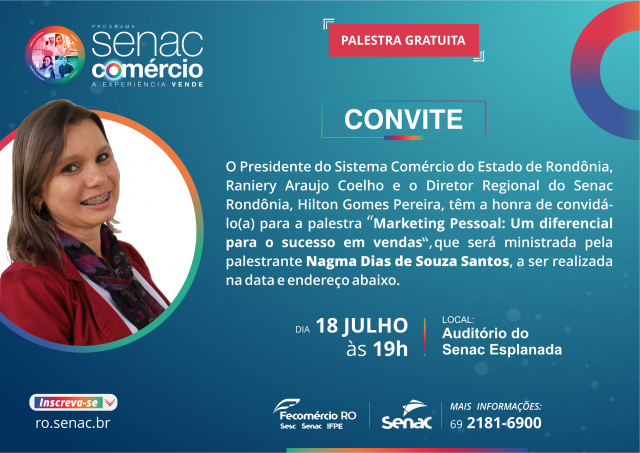 Palestra Gratuita: Marketing Pessoal - Um diferencial para o sucesso em vendas - Gente de Opinião