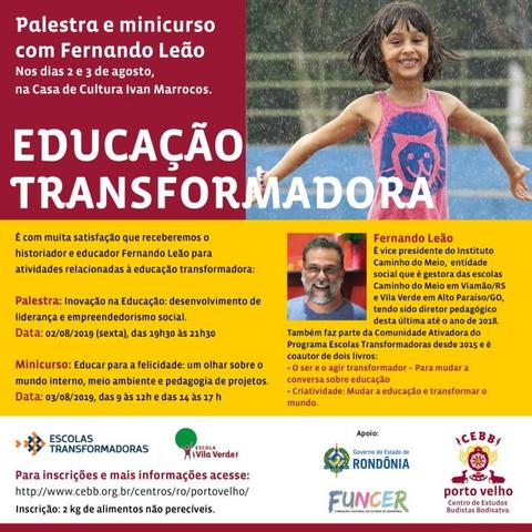 Educação Transformadora é tema de palestra em Porto Velho  - Gente de Opinião