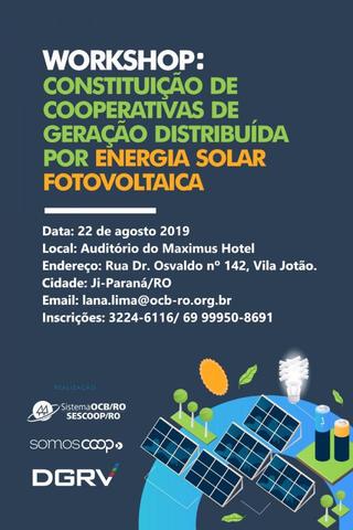 Inscrições abertas para o Workshop sobre Constituição de Cooperativas de Geração distribuída por Energia Solar Fotovoltaica  - Gente de Opinião