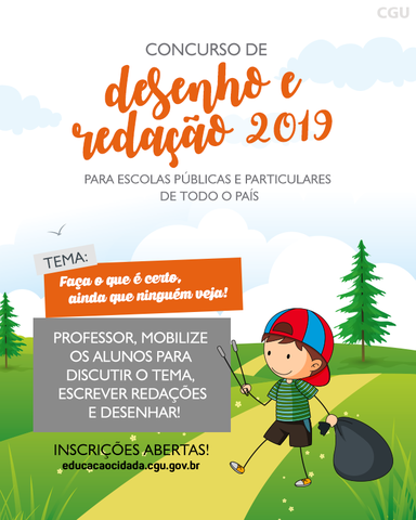 11° Concurso de Desenho e Redação da CGU está com inscrições abertas  - Gente de Opinião