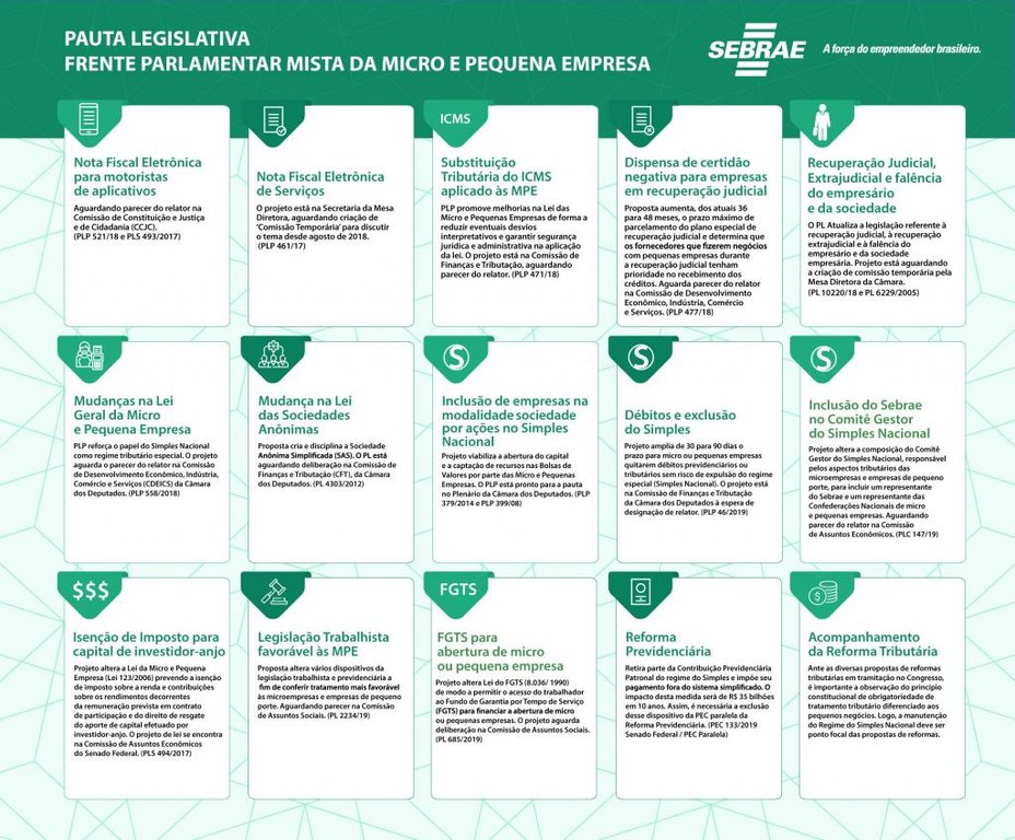 Sebrae e Frente Parlamentar da MPE definem 15 projetos como prioridade de votação no Congresso - Gente de Opinião