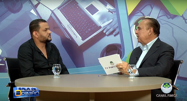 Dr. Aparício Carvalho conversa com Rogelio de Barros, Professor do curso de Farmácia da FIMCA - Gente de Opinião