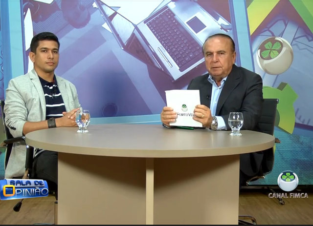 Dr. Aparício Carvalho conversa com o jornalista da TV Porto Velho, João Ricardo, que fala  sobre a estrutura da FIMCA - Gente de Opinião