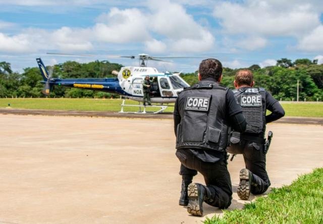 Policiais Civis da Coordenadoria de Recursos Especiais da Polícia Civil – CORE sendo treinados. - Gente de Opinião