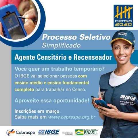 IBGE lança processo seletivo com vagas em todos os municípios de Rondônia - Gente de Opinião