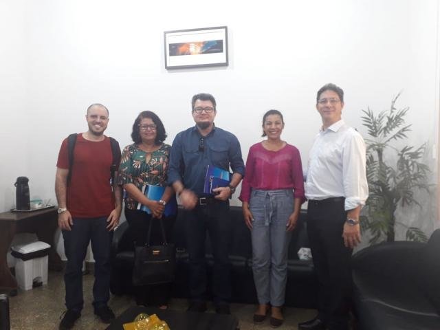 Jornalistas Mara e Mineia com Sandro Colferai, Marcelo e Alysson - Gente de Opinião