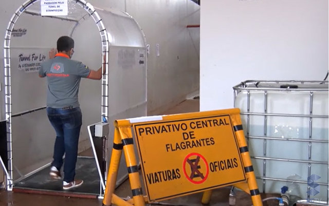 Túnel de desinfecção na central de polícia de Porto Velho deve ser retirado - Gente de Opinião