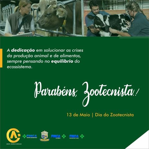 13 de Maio dia do Zootecnista, Parabéns a todos os profissionais - Gente de Opinião