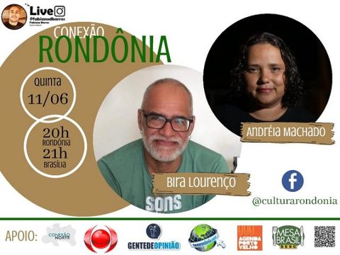 O músico Bira Lourenço e a documentarista Andréia Machado no Conexão Rondônia de hoje (11/06), quinta-feira.