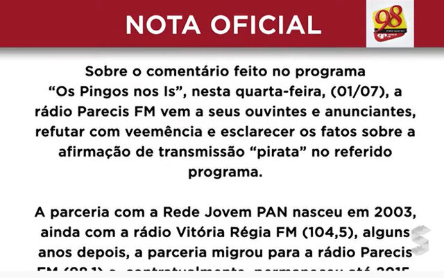 Parecis FM repele afirmação de que estaria pirateando programação - Gente de Opinião