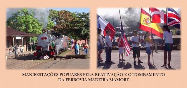 EM 1995 - Especialmente para TV Alemã,  ESSES SENHORES HEROIS, FERROVIARIOS, PESSOAS SIMPLES DO POVO, tiveram uma nobre missão, tivemos a honra de ter   participado desse momento de resgate das raízes desta terra, Rondônia, tiveram de volta a ferrovia Madeira Mamoré. A Associação de Amigos da Madeira Mamoré - AMMA em respeito a esses heróis, não estão mais aqui, que enfrenta barreiras quase intransponíveis, ao pedir para cumprir a Lei, a constituição de Rondônia, fere interesses de grupos GANGSTER, MAFIOSOS, que aparelharam as instituições honradas, de meio ambiente... e?... - Gente de Opinião