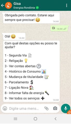 Atendimento pelo WhatsApp de RO é o terceiro mais acessado na Energisa - Gente de Opinião